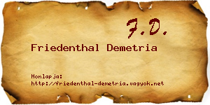 Friedenthal Demetria névjegykártya